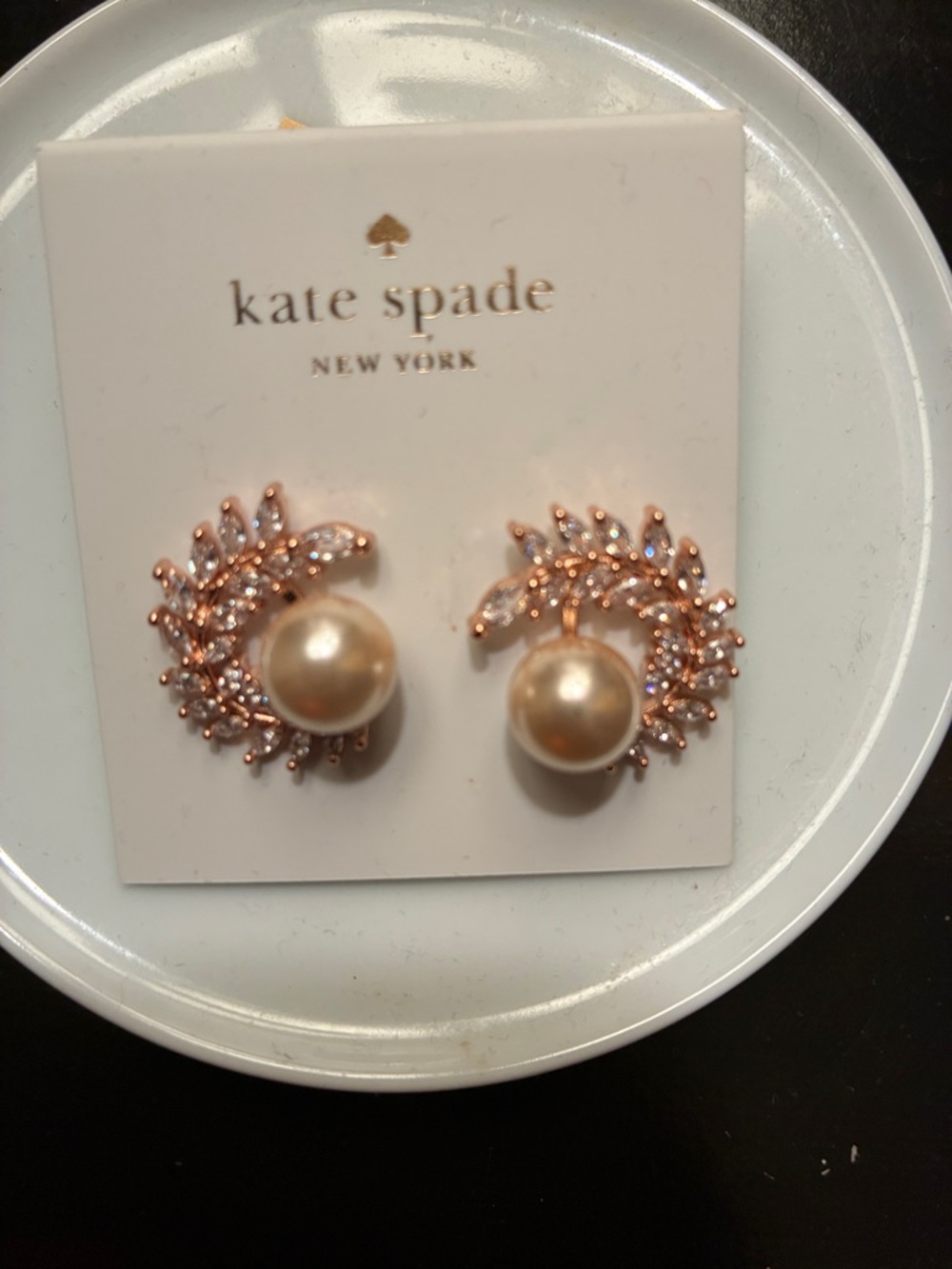 kate spade Rose Gold Pearl Wreath Stud Earrings